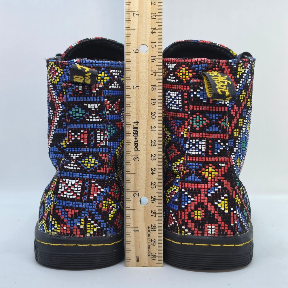 Dr. Martens Hackney Multi Color Geometric Tapestry High Top Boots AW004 Womens 8 - Picture 3 of 11